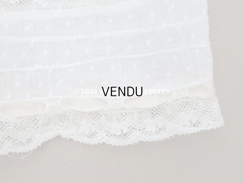 画像8: 1900年頃 アンティーク ドール用ドレス 下着付き ドット刺繍のコットンファブリック