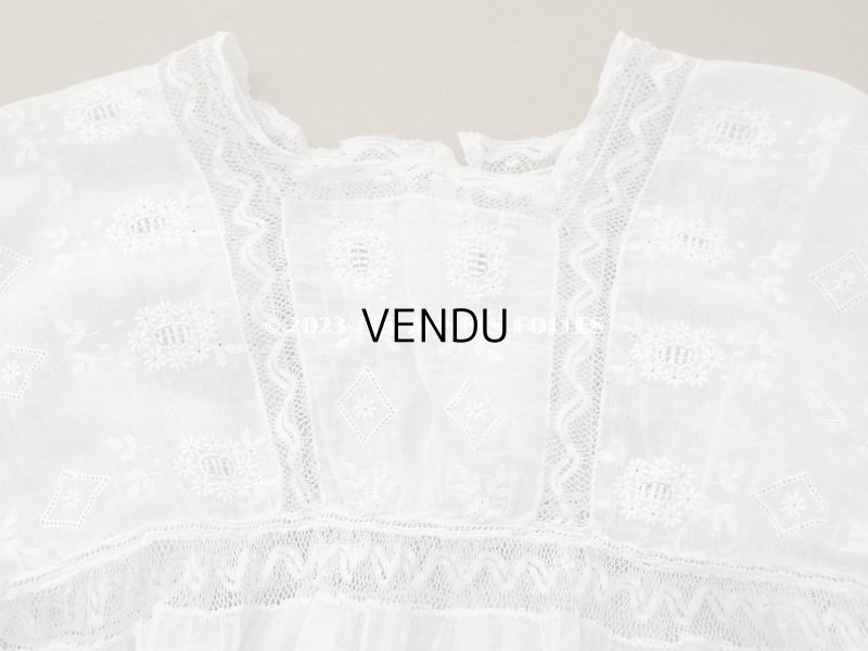 画像3: アンティーク ベビードレス ホワイトワーク&レース