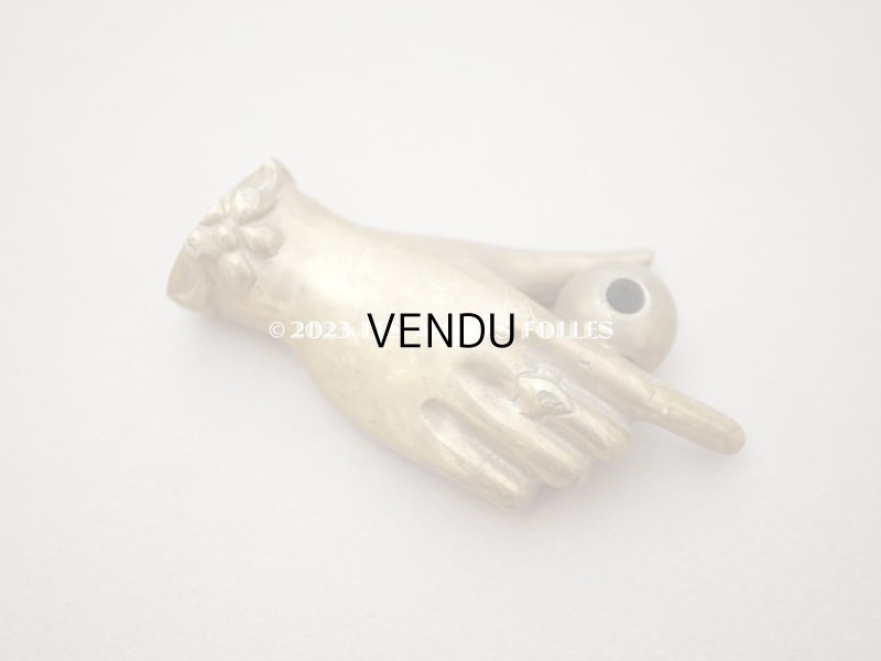 画像3: アンティーク ハンドモチーフのペンスタンド ブロンズ製