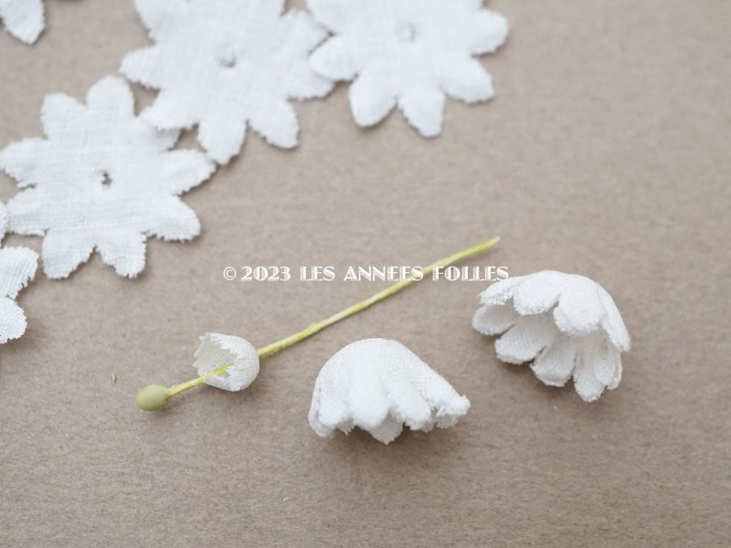 画像4: アンティーク 布花材料 鈴蘭の花びら 36ピースのセット