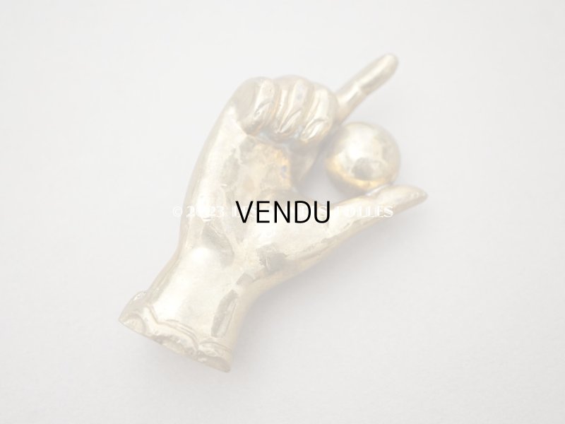 画像5: アンティーク ハンドモチーフのペンスタンド ブロンズ製