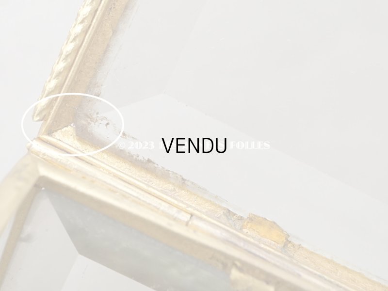 画像11: 19世紀 アンティーク クリスタルのジュエリーボックス カーキのシルク製クッション