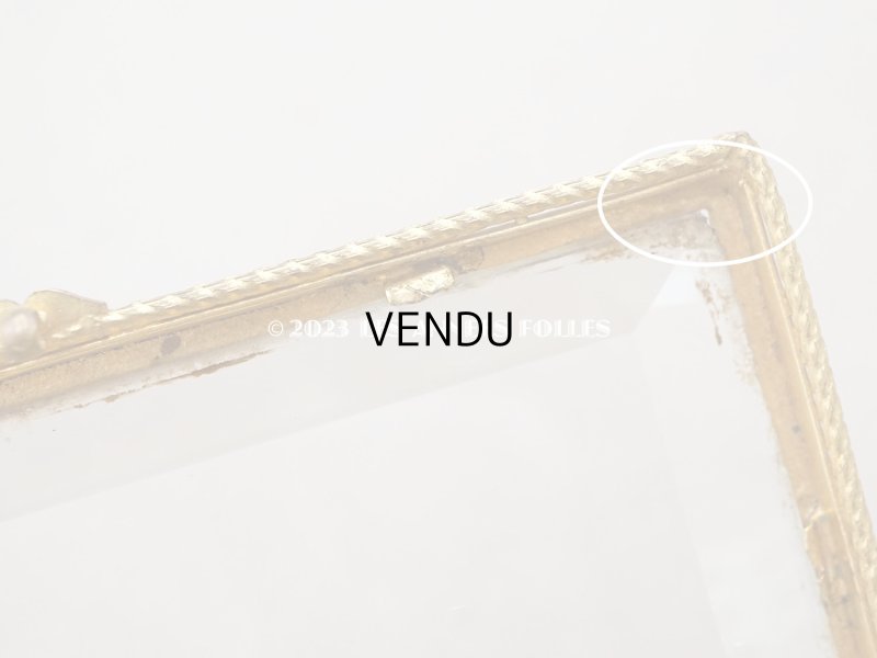 画像10: 19世紀 アンティーク クリスタルのジュエリーボックス カーキのシルク製クッション