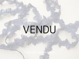 新品同様 1900年頃 アンティーク シルクオーガンジーのリボン ダークブルー　シルクシフォン 幅2.2cm　