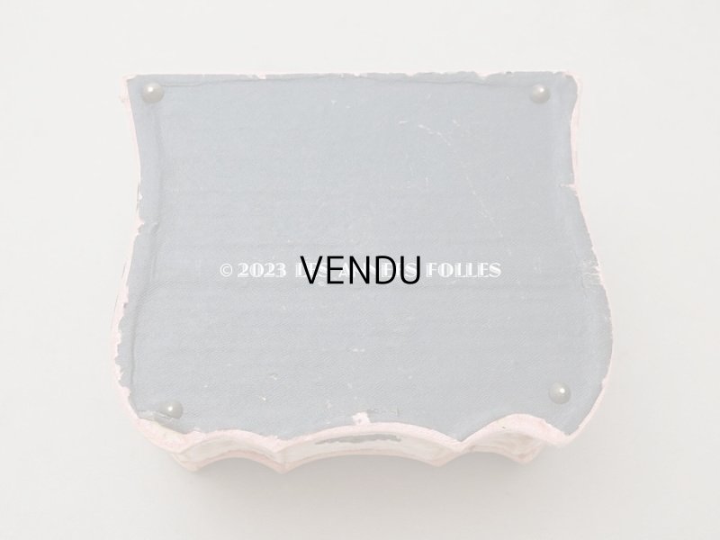 画像5: 19世紀末 アンティーク 　ジュエリーボックス 裁縫箱　スモーキーなサーモンピンク ベルベット＆シルククッション