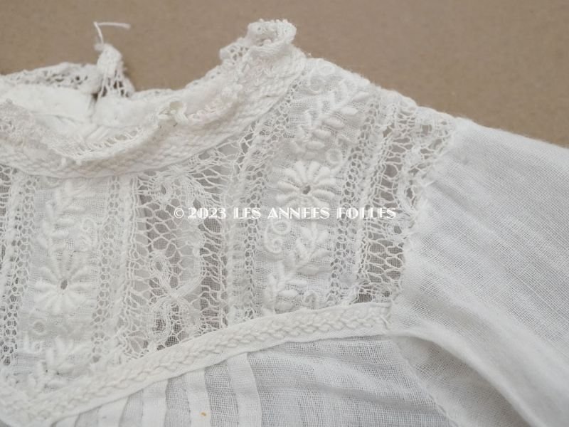 画像3: 1900年頃 アンティーク ドール用ブラウス 花の刺繍入り