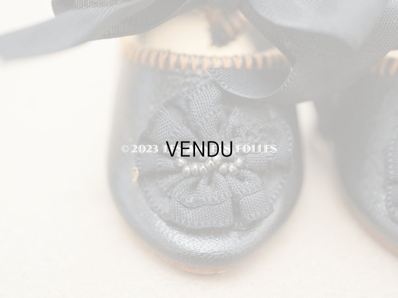 画像4: 19世紀末 アンティーク ドールシューズ レザー 黒 R.S. 約5.5cm