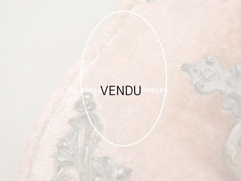 画像14: 19世紀末 アンティーク 　ジュエリーボックス 裁縫箱　スモーキーなサーモンピンク ベルベット＆シルククッション