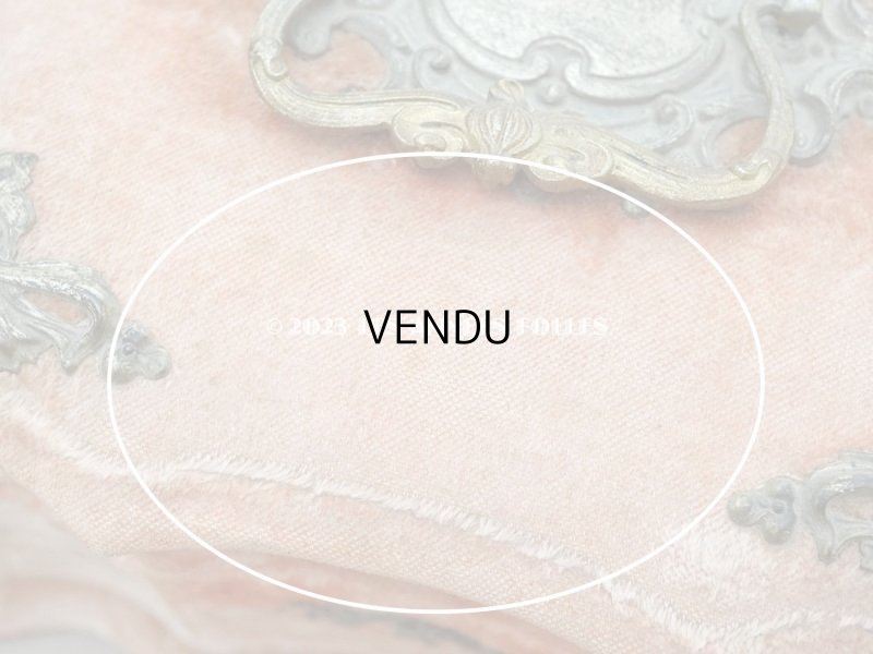 画像12: 19世紀末 アンティーク 　ジュエリーボックス 裁縫箱　スモーキーなサーモンピンク ベルベット＆シルククッション