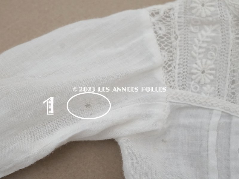 画像5: 1900年頃 アンティーク ドール用ブラウス 花の刺繍入り