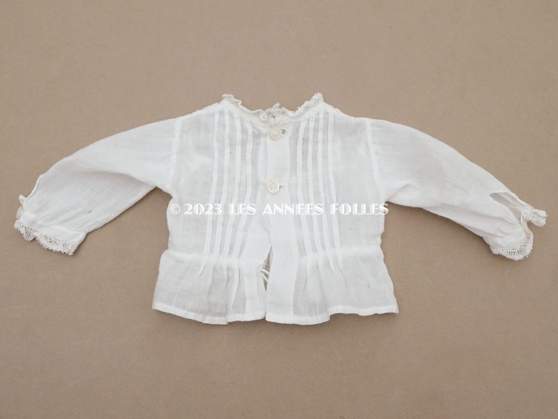 画像9: 1900年頃 アンティーク ドール用ブラウス 花の刺繍入り