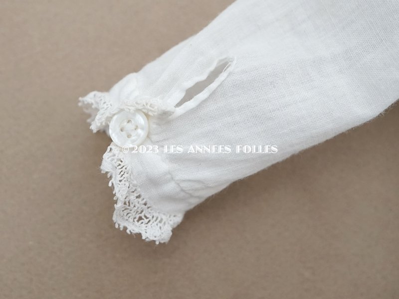 画像11: 1900年頃 アンティーク ドール用ブラウス 花の刺繍入り