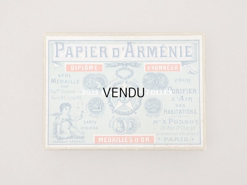 画像3: 1890年代 アンティーク 箱付き パピエダルメニイ 天使の香り紙 PAPIER D'ARMENIE-A.PONSOT-