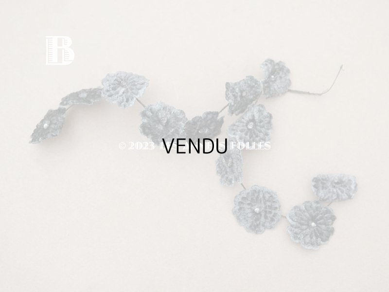 画像6: アンティーク ベルベットの布花 グレイ  2.5cm