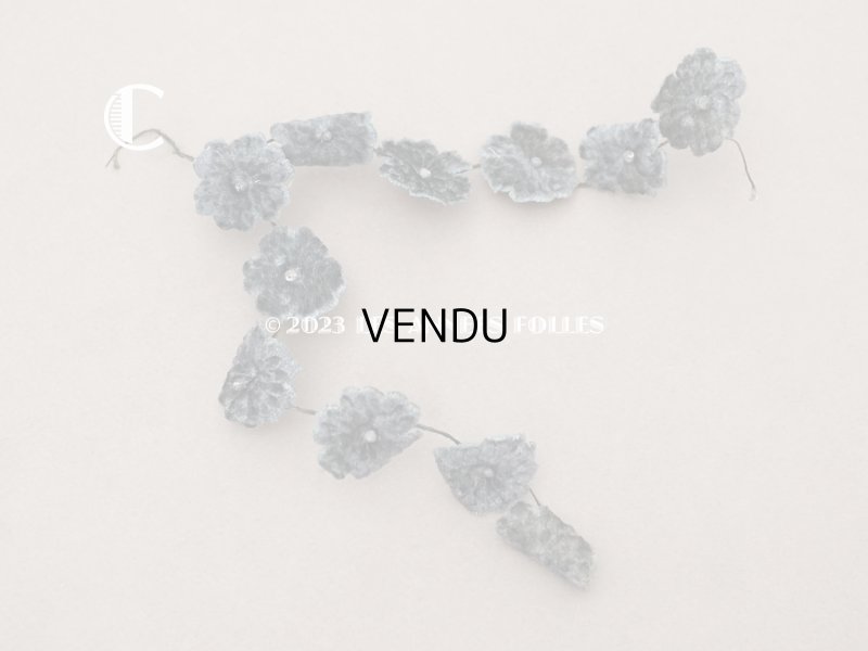 画像7: アンティーク ベルベットの布花 グレイ  2.5cm
