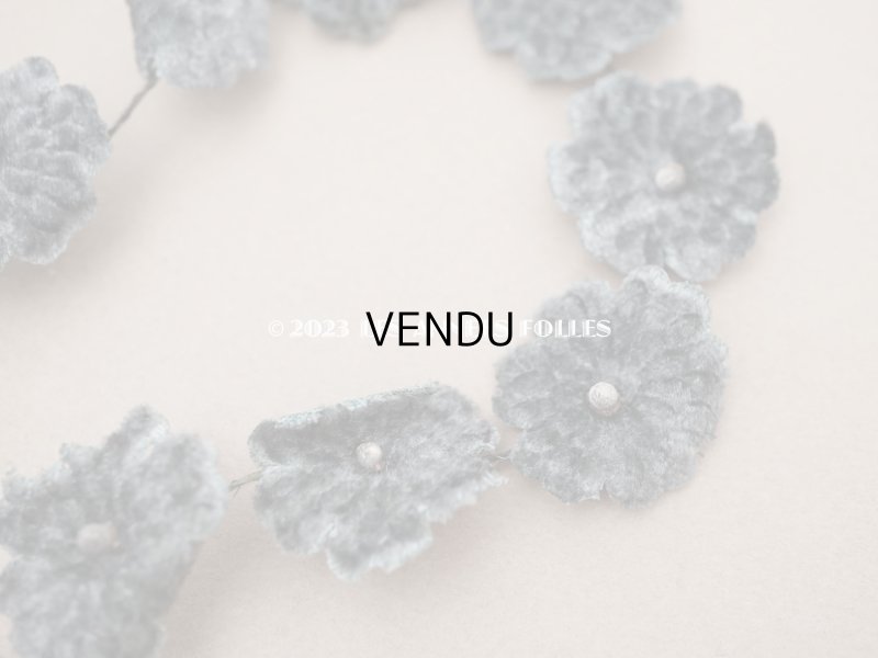 画像4: アンティーク ベルベットの布花 グレイ  2.5cm