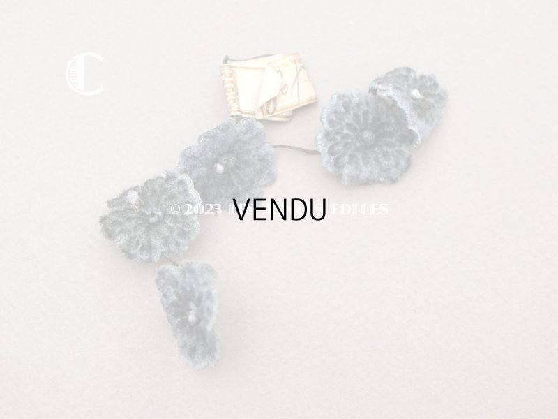 画像8: アンティーク ベルベットの布花 グレイ  2.5cm