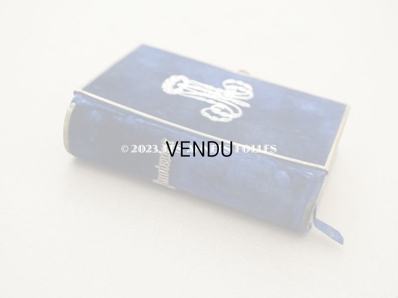 画像4: 1874年 アンティーク ミサ典書 ダークブルーのベルベット