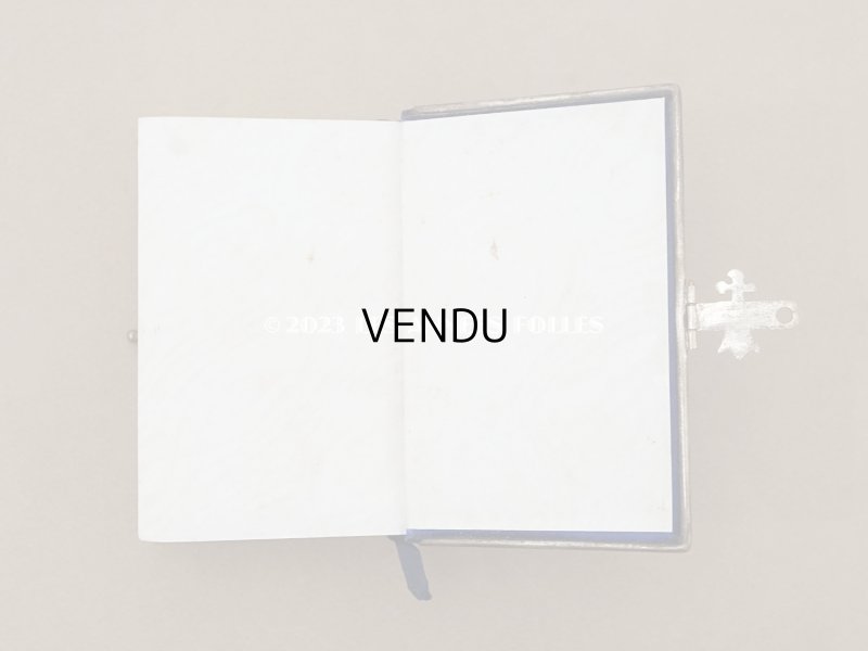 画像11: 1874年 アンティーク ミサ典書 ダークブルーのベルベット