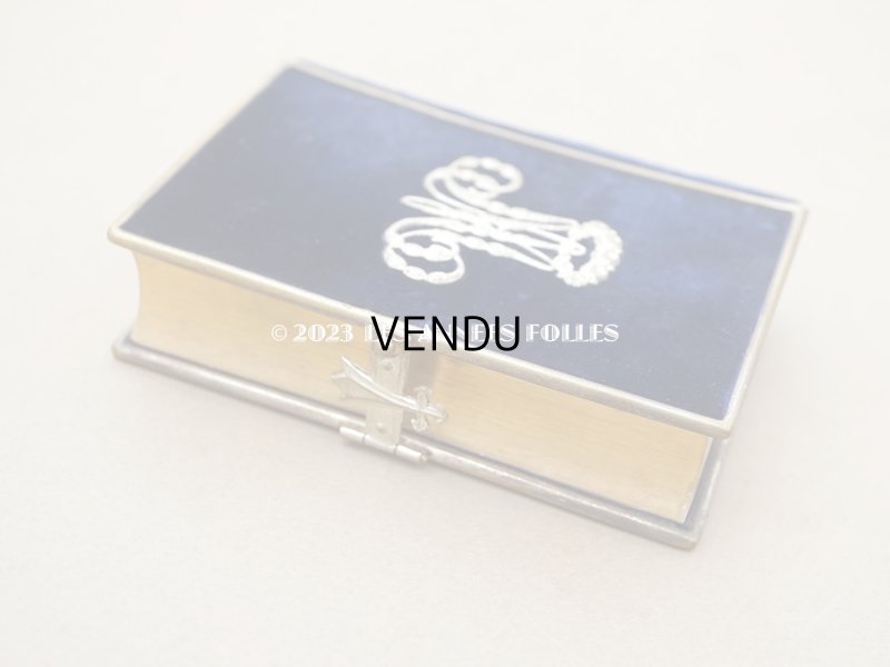 画像6: 1874年 アンティーク ミサ典書 ダークブルーのベルベット