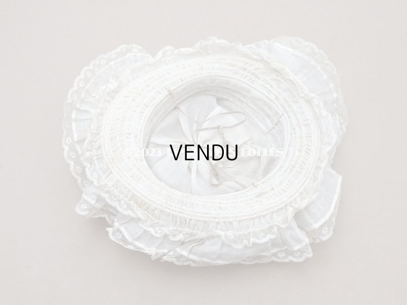 画像9: 1900年頃 アンティーク 小さな女の子用 帽子 ピーチピンクの薔薇のモチーフ&ヴァランシエンヌレース