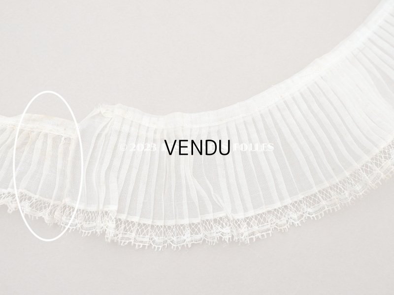 画像4: アンティーク オーガンジーのプリーツリボン オフホワイト 130cm  6.5cm幅  