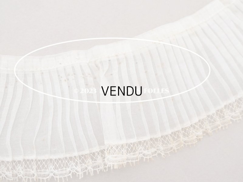 画像7: アンティーク オーガンジーのプリーツリボン オフホワイト 130cm  6.5cm幅  