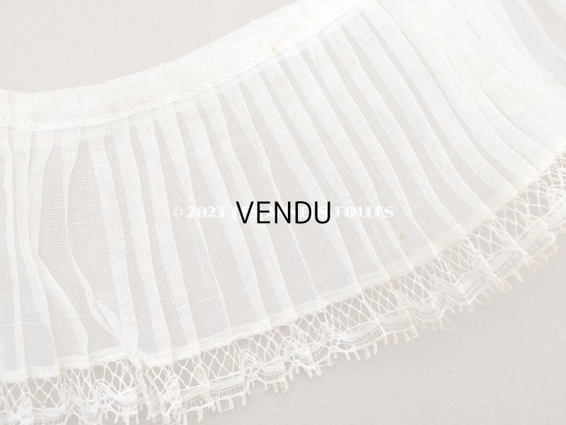 画像5: アンティーク オーガンジーのプリーツリボン オフホワイト 130cm  6.5cm幅  