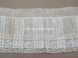 画像6: 1900年頃 アンティーク 幅広 ドレスの裾  プリーツ入り レース付き 幅21.5×52cm　コットンオーガンジー
