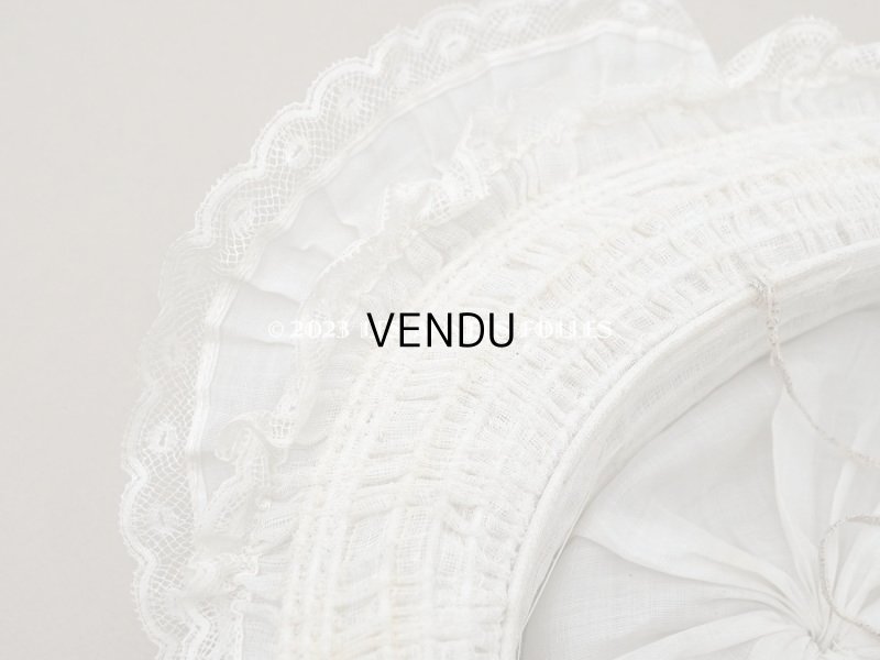 画像11: 1900年頃 アンティーク 小さな女の子用 帽子 ピーチピンクの薔薇のモチーフ&ヴァランシエンヌレース