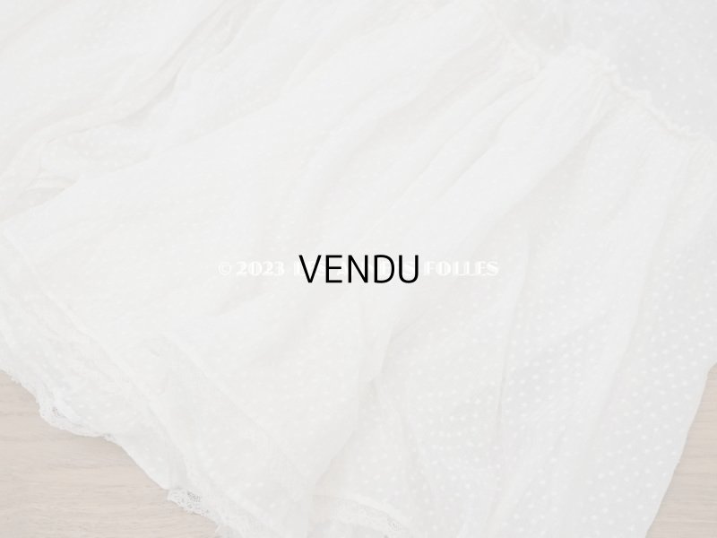 画像6: アンティーク  ドットの刺繍入りコットン生地のペチコート