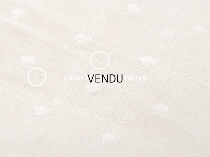 画像6: アンティーク  ドットの刺繍入り ベージュのコットン生地 70×105cm　&　38×58cm