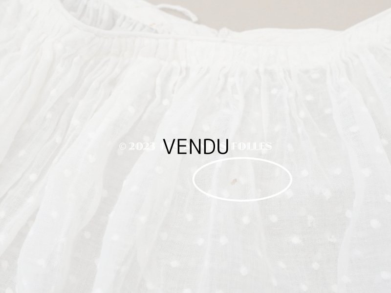 画像15: アンティーク  ドットの刺繍入りコットン生地のペチコート