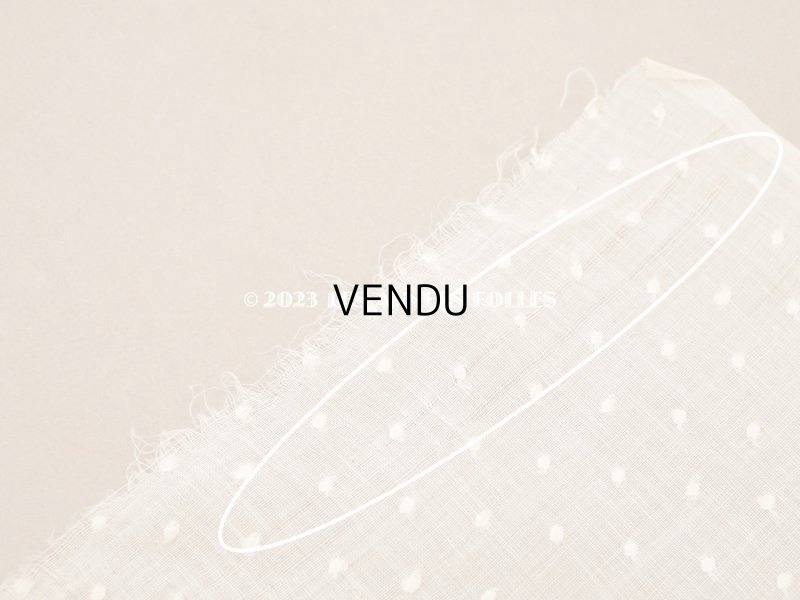 画像4: アンティーク  ドットの刺繍入り ベージュのコットン生地 70×105cm　&　38×58cm