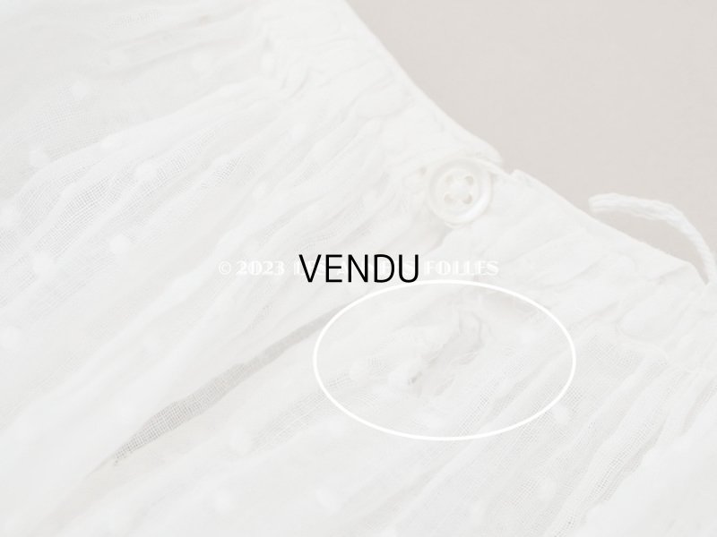 画像10: アンティーク  ドットの刺繍入りコットン生地のペチコート