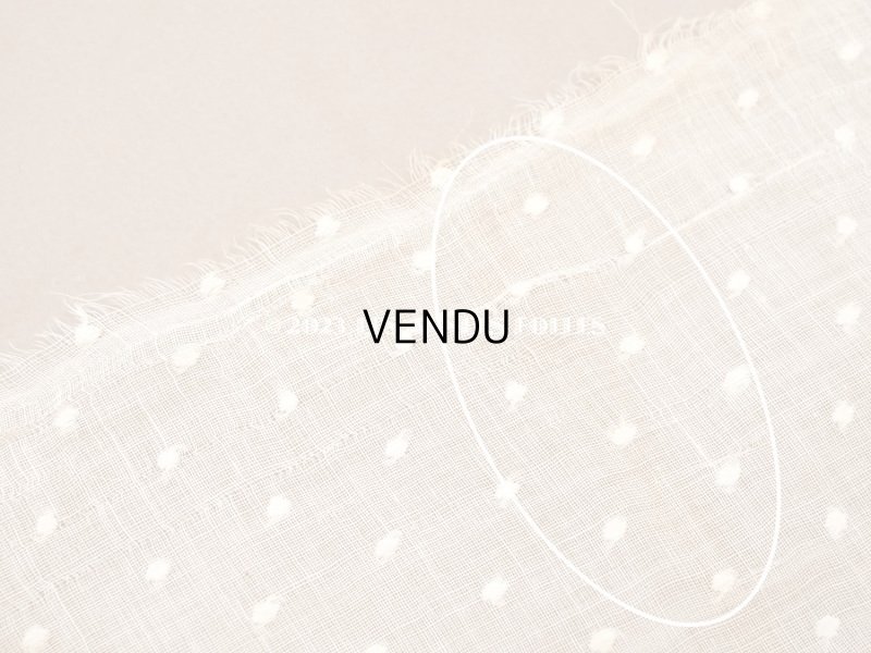 画像5: アンティーク  ドットの刺繍入り ベージュのコットン生地 70×105cm　&　38×58cm