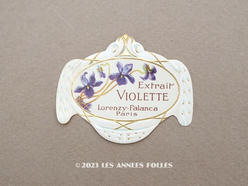 画像1: アンティーク パフュームラベル 菫 EXTRAIT AUX FLEURS - LORENZY-PALANCA -