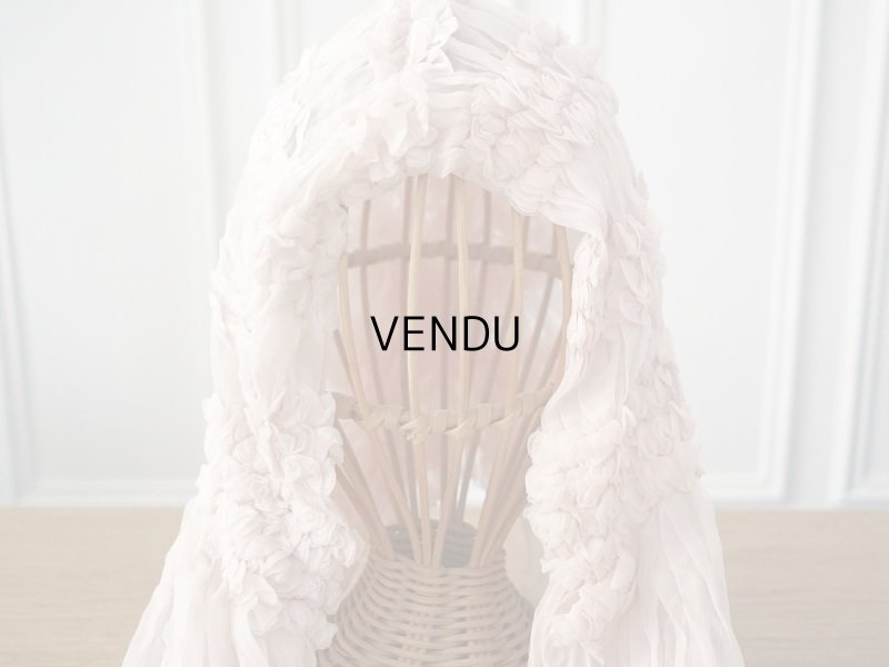 画像8: アンティーク 婚約式 ＆ 結婚式のヘッドドレス シルクオーガンジーのフリル