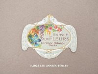 アンティーク パフュームラベル 菫＆薔薇 EXTRAIT AUX FLEURS - LORENZY-PALANCA -