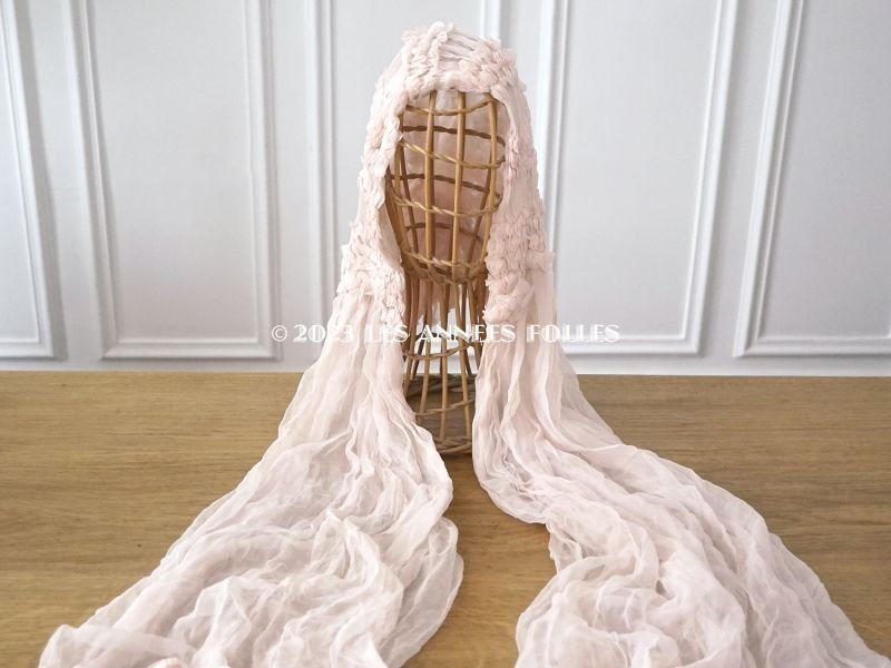 画像7: アンティーク 婚約式 ＆ 結婚式のヘッドドレス シルクオーガンジーのフリル