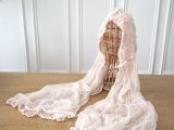 アンティーク 婚約式 ＆ 結婚式のヘッドドレス シルクオーガンジーのフリル