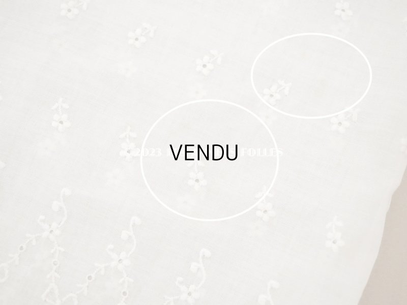 画像9: 【13周年セール対象外】アンティーク 幅広レース リボンが結ばれた花かごの刺繍入り 2.2m 幅33.5cm　ペチコートの裾