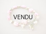 アンティーク ピンクの薔薇の布花のティアラ 花冠　