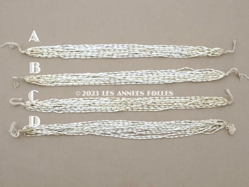 画像4: 【13周年セール対象外】 アンティーク スフレビーズ  ライン入り ホワイトシルバー  2×8mm  約430ピース 吹きガラス製ビーズ