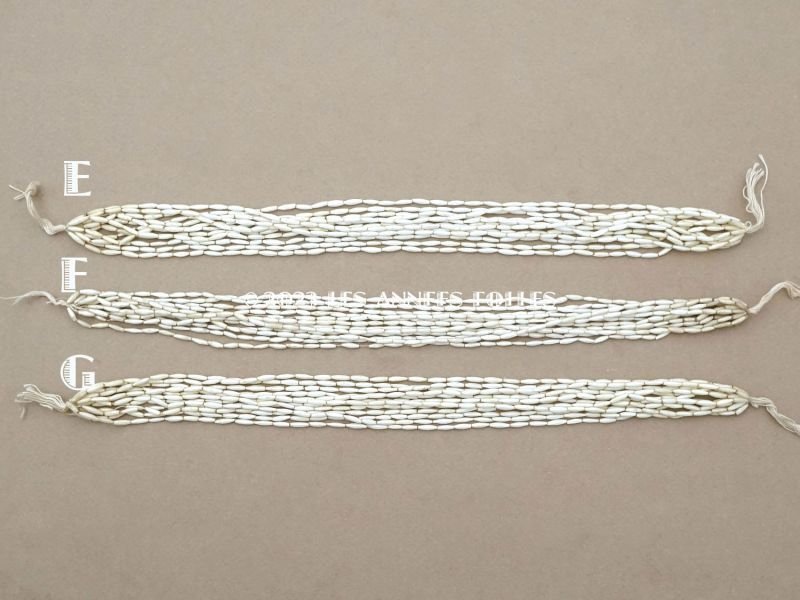 画像7: 【13周年セール対象外】 アンティーク スフレビーズ  ライン入り ホワイトシルバー  2×8mm  約430ピース 吹きガラス製ビーズ