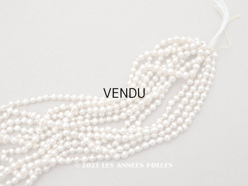 画像1: アンティーク 極小 スフレビーズ シャンパンゴールド 3mm 約600ピースのセット 吹きガラス製ビーズ 