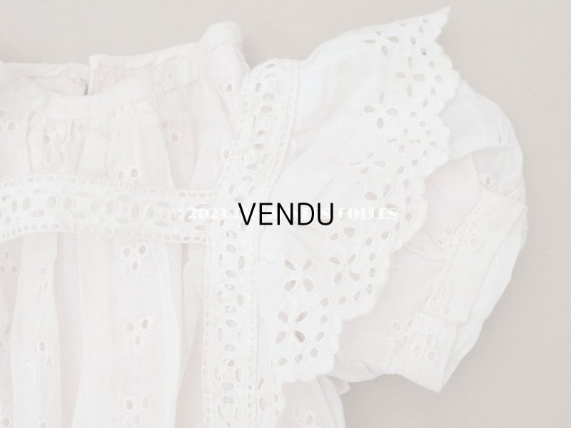 画像4: 【13周年セール対象外】1900年頃 アンティーク ドールドレス ピンクのシルクリボン付