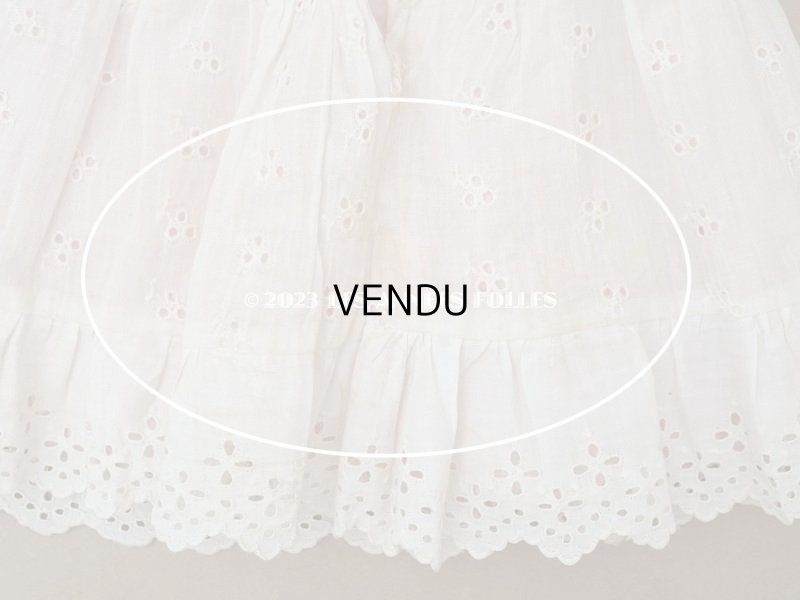 画像13: 【13周年セール対象外】1900年頃 アンティーク ドールドレス ピンクのシルクリボン付