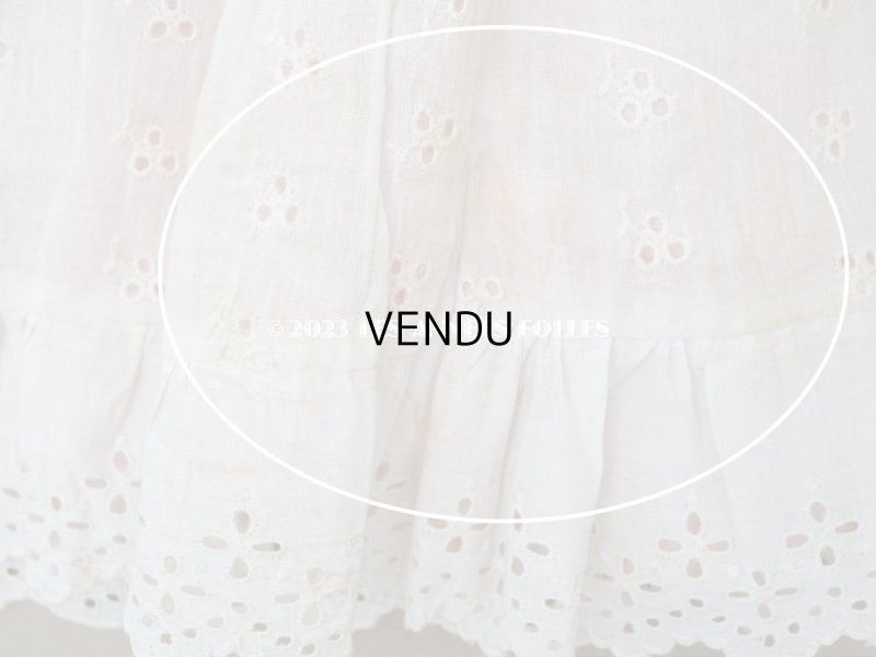 画像14: 【13周年セール対象外】1900年頃 アンティーク ドールドレス ピンクのシルクリボン付