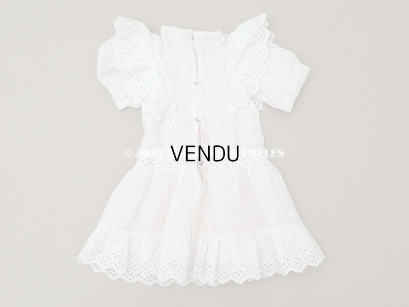 画像10: 【13周年セール対象外】1900年頃 アンティーク ドールドレス ピンクのシルクリボン付